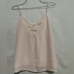 Socialite Blush pink Lace Trim XS Cami tank spaghetti trap‎ flouncy 90s Y2K
